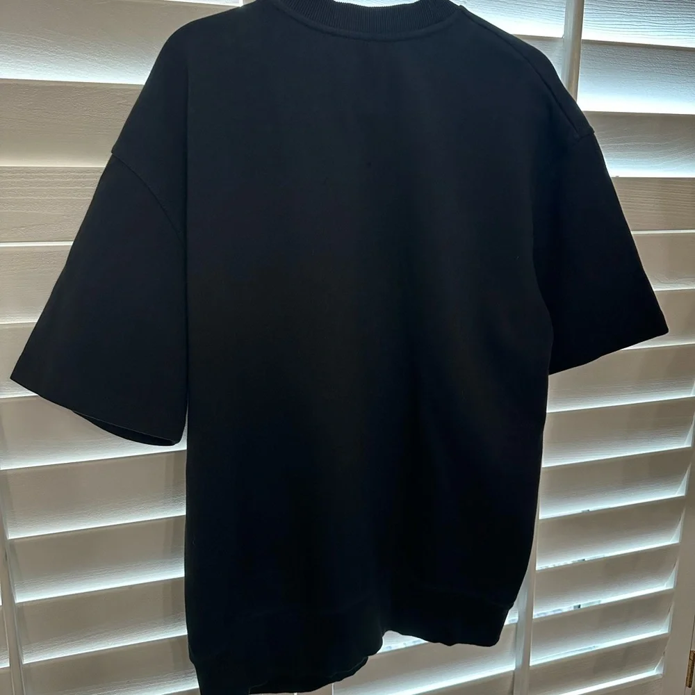 Zara Black Short-Sleeve Crewneck Sweatshirt - Picture 3 of 3
